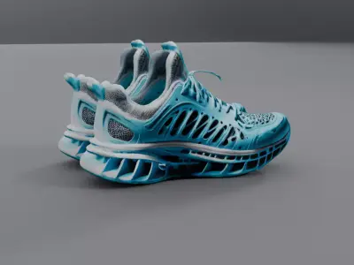 blue sports sneakers 3D model