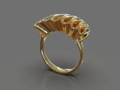 Folded ring 3D print model