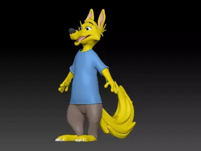 Fox  stylized cartoon model - Updated version  3D model