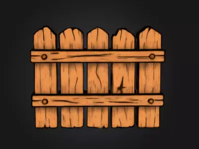 Wooden Boundaries Low-poly 3D model
