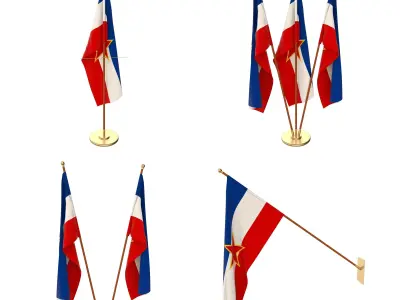 Yugoslavia Flag Pack 3D model