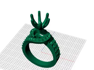 Model Test diamond engagement ring gold Free 3D print model
