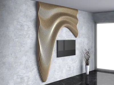Parametric Wavy Wooden Wall Decor - 31 - CNC files for cutting 3D model