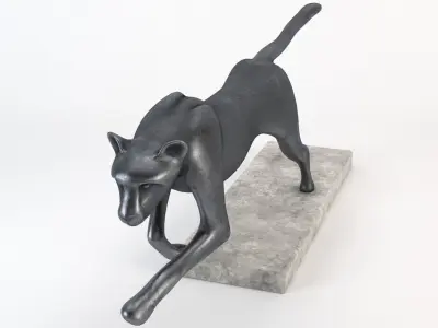 Running Cheetah Sculpture Low-poly 3D model
