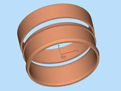 AV 547 Two Tone Satin Finished Wedding Band 3D print model