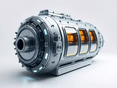 Futuristic Energy Core model pack with detailed components Low-poly 3D model