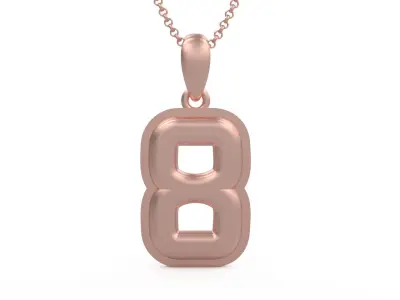 Model 1162 Number 8 Necklace Curved With Border 3D print model