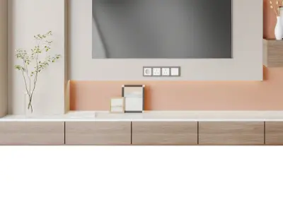 minimalist background TV wall Modern 3D model