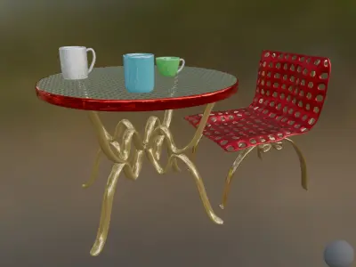 Free Christmas Cafe Set Free 3D model
