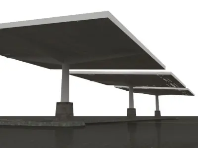 Solar canopy parking Free low-poly 3D model