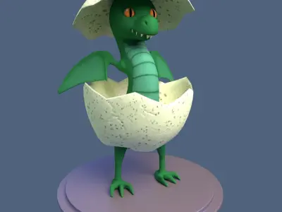 Dragon Baby Hatchlings Low-poly 3D model