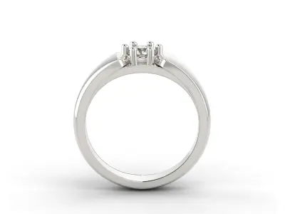 D-1105 solitaire diamond engagement ring gold 3D print model