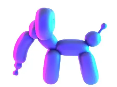 Cloud Elephant Balloon Decoration Props Second Life toy 3D print model