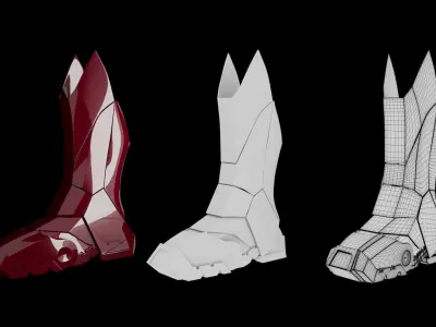 Iron man leg Free 3D model