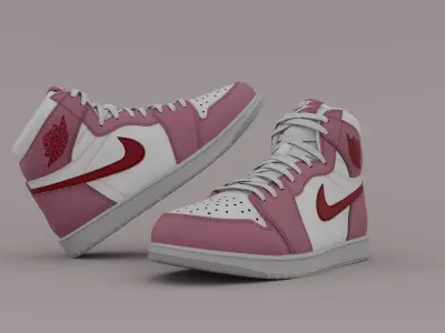 AirJordan 1 Retro HighOG Color Pink Red Girls 3D model