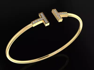 Tiffany T Bracelet 3D print model