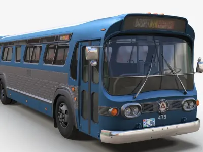 Old bus Low-poly 3D model