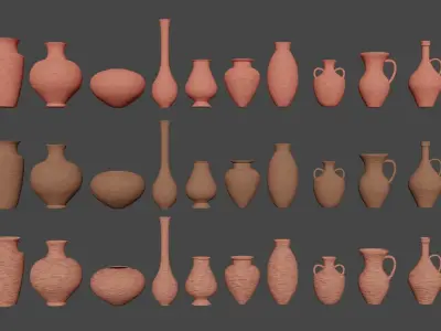basic vases and pots Free 3D model