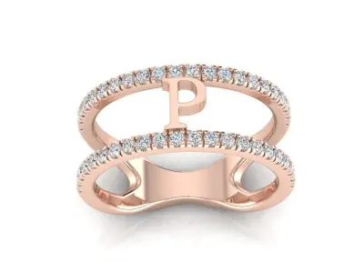 Jewelry Alphabet Ring P 3D print model buy