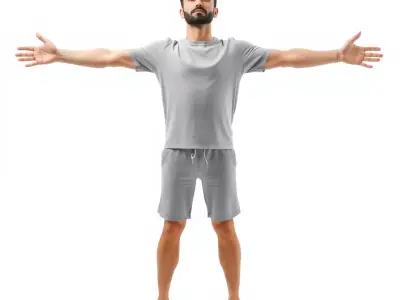 Casual Athletic Man model pack Low-poly 3D model