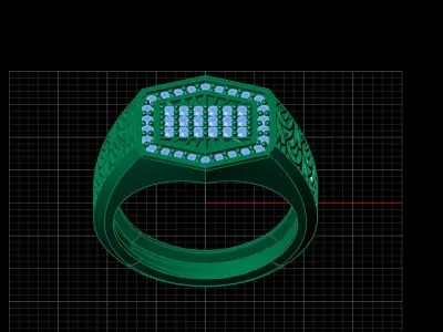 Print Ready STL 3DM  Gents Rings Diamond Men Ring  3D print model