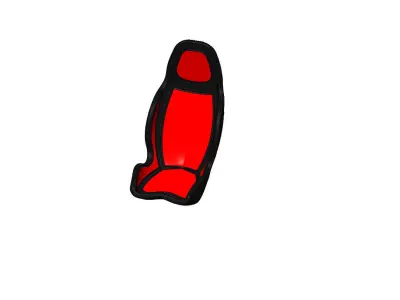 Racing bucket Seat Low-poly 3D model