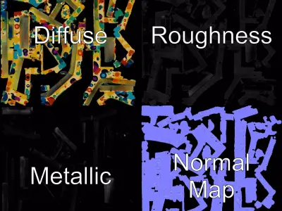 Colorful Geometric Patterned Picture Frame Model Pack Low-poly 3D model