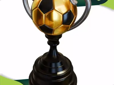 CUSTOM 3D FOOTBALL TROPHY 3D model