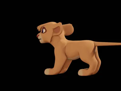 Vitani Lion Cub Low-poly 3D model