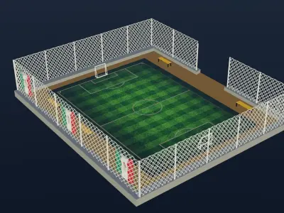 Soccer Stadium - Mexican Low-poly 3D model