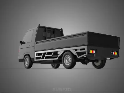 PICK UP FLAT DECK COLT DELICA L300 PICKUP CAR TRUCK CARRY TRITON 3D model