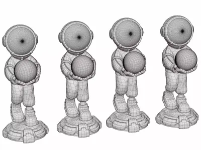 Astronaut Statue Lamp 3D model