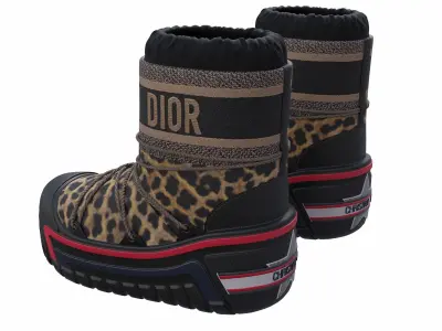 Dior Alps Snow Ankle Boots Black Low-poly 3D model