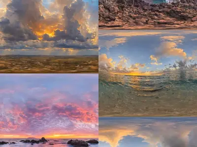 8K Evening HDRI Sky Environment Pack for Render Engines Texture