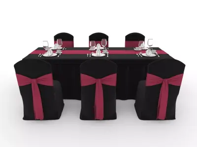 Banquet Table and Chair 132 3D model