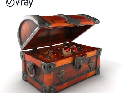 Decorated Pirate Treasure Chest Model Pack Low-poly 3D model