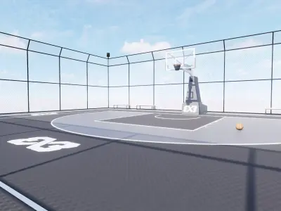 Basketball court STANDART 3X3 REVIT FAMILY 3D model