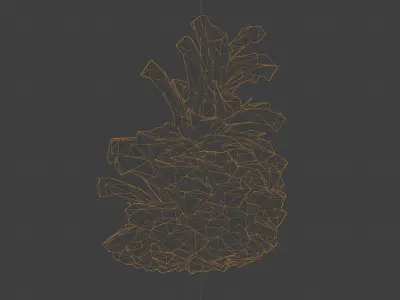Photorealistic 3D scan of pine conifer cone Low-poly 3D model