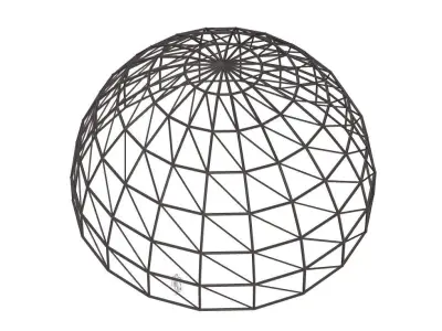 Dome wire-frame structure with Diagonal reinforcement v2 3D model