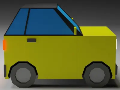 Low-poly car 3D model mini Low-poly 3D model