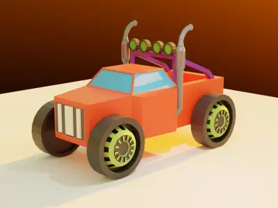 Race Truck Low Poly for video games  3D model
