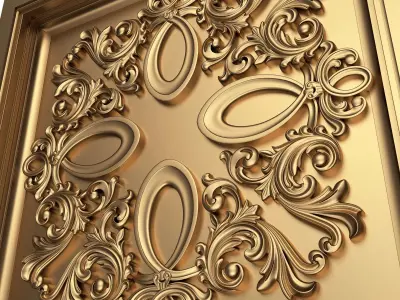 Carved Ceiling Tile 06 Low-poly 3D model