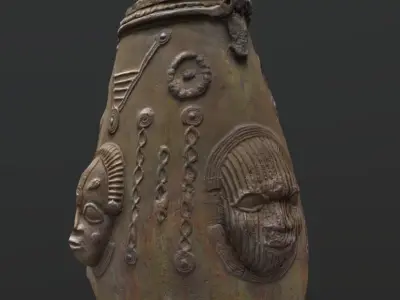 Akhe-Osun Pot Low-poly 3D model