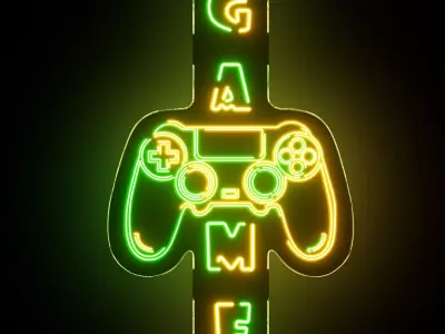 Game Neon Sign 3D model