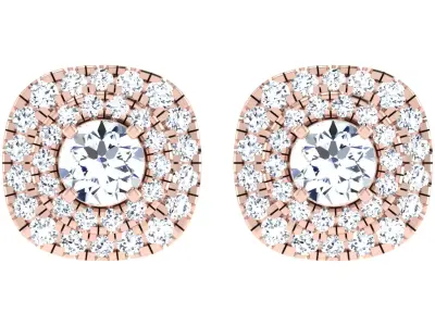 Solitaire Women Stud Earring 3dm STL OBJ FBX Render Details 3D print model