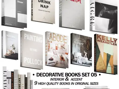 046 Decorative books set 05 neutral 02 3D model