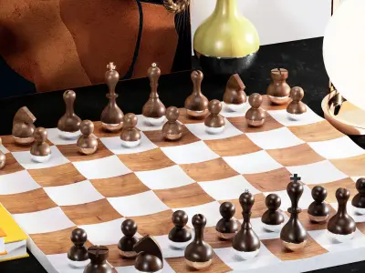Decorative set with Umbra wobble chess set AVATAR  3D model