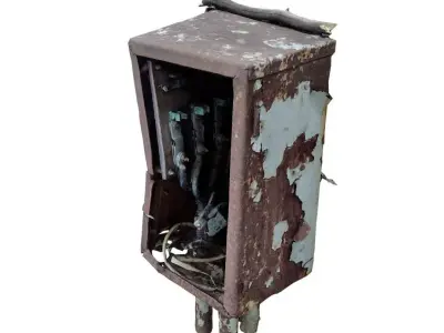 Broken electrical box spscan 12 Low-poly 3D model