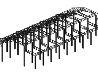 Factory Design High Detail Revit Structure- Robot Structre Model 3D model