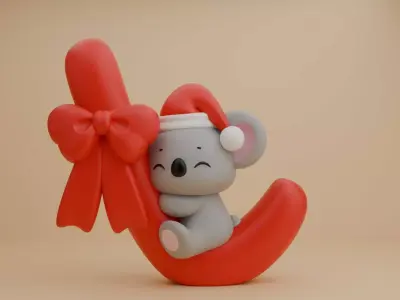 Christmas koala 19 3D print model